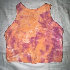 Athleta Conscious Crop Top | Size S D/DD | Pink and Orange Print